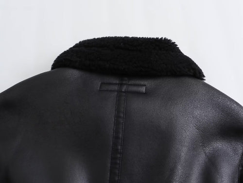 Trendige Kunstlederjacke