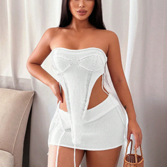 Strick-Minikleid mit Cut-Outs