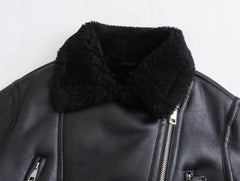 Trendige Kunstlederjacke