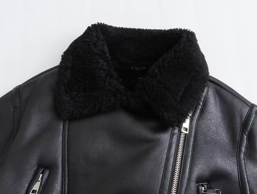 Trendige Kunstlederjacke