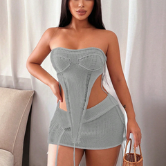 Strick-Minikleid mit Cut-Outs