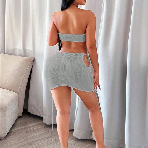 Strick-Minikleid mit Cut-Outs