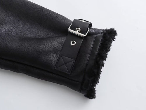 Trendige Kunstlederjacke