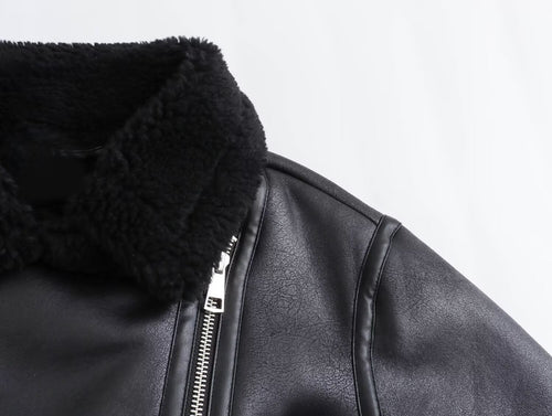 Trendige Kunstlederjacke