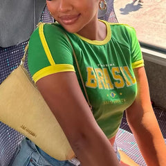 Retro Brazil Y2K Top