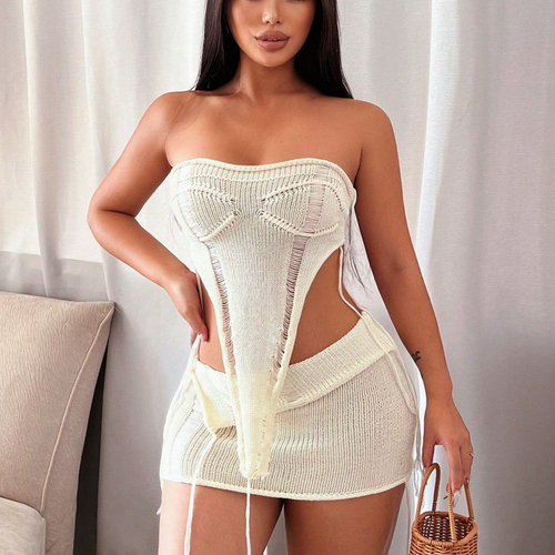 Strick-Minikleid mit Cut-Outs